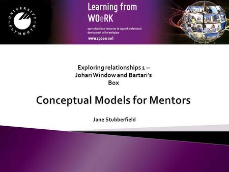 Conceptual Models for Mentors