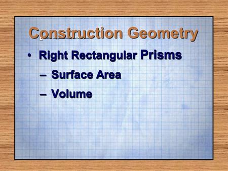 Construction Geometry