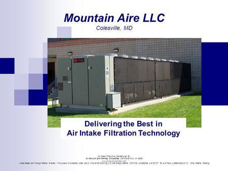Air Intake Filters Are Manufactured By: Air Solution and Newway Companies, Commerce Twp, MI 48382 www.airsolutioncompany.com United States and Foreign.