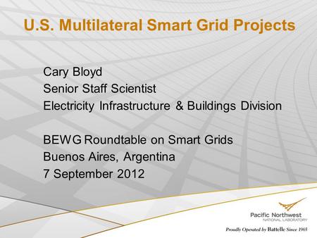 U.S. Multilateral Smart Grid Projects