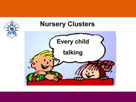 Every child talking Nursery Clusters. Supporting speech, language and communication skills Nursery Clusters Cluster 1 Listening, Attention and Auditory.