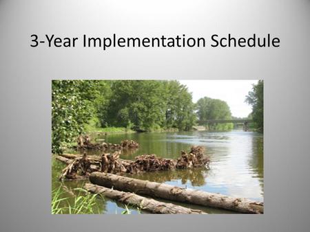 3-Year Implementation Schedule. What is the 3-Year Implementation Schedule? A list of prioritized projects for implementers with a time frame to complete.