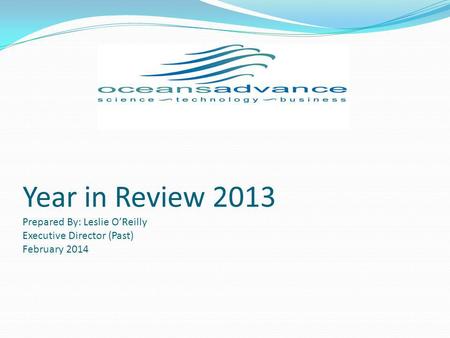 Year in Review 2013 Prepared By: Leslie OReilly Executive Director (Past) February 2014.