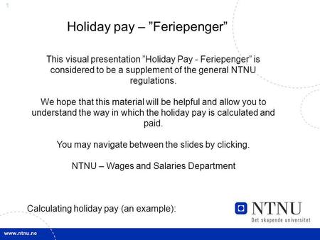 Holiday pay – ”Feriepenger”