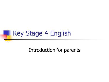 Introduction for parents