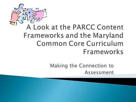 Making the Connection to Assessment. Three components: Common Core State Standards Excellent Matches to State Curriculum Essential Skills and Knowledge.