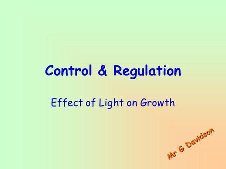Effect of Light on Growth