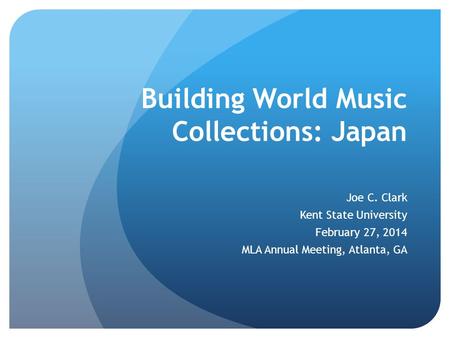 Building World Music Collections: Japan