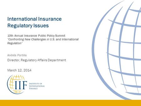 International Insurance Regulatory Issues