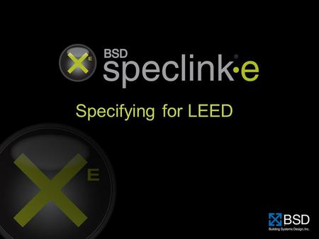Specifying for LEED.