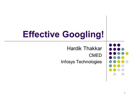 Hardik Thakkar CMED Infosys Technologies