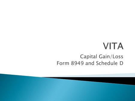 Capital Gain/Loss Form 8949 and Schedule D