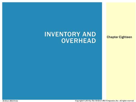 INVENTORY AND OVERHEAD