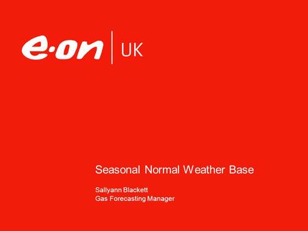 Seasonal Normal Weather Base