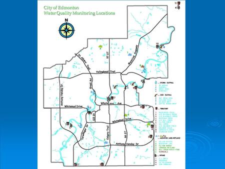 City of Edmonton Water Quality Monitoring Locations.