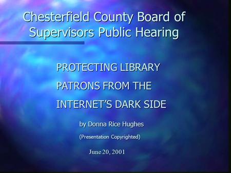 Chesterfield County Board of Supervisors Public Hearing