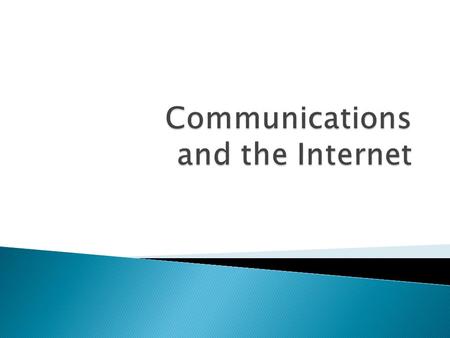 Using a computer to communicate is the most popular application of computers today. Computer Communications: Process in which two or more computers or.