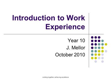 Introduction to Work Experience
