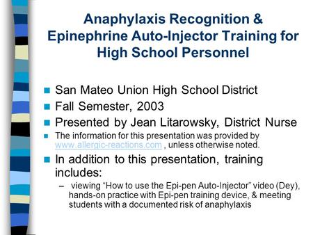 San Mateo Union High School District Fall Semester, 2003