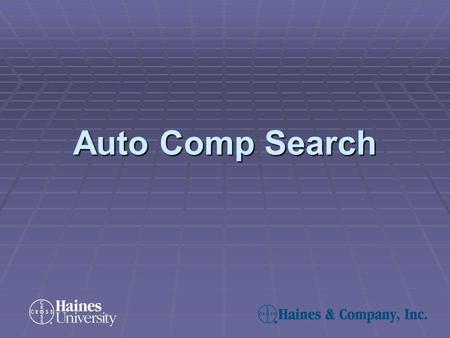 Auto Comp Search. The Auto Comp Search function allows you to perform quick comparable property searches of a subject property. You can find properties.