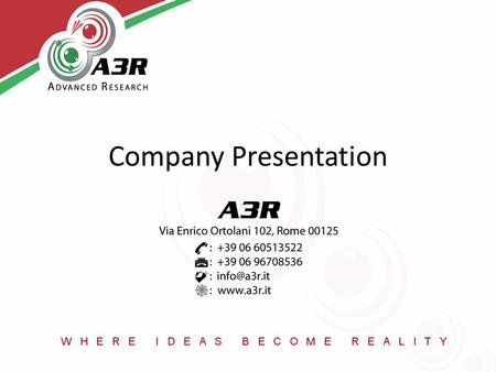 Company Presentation. Summary Company profile Unmanned Systems – STRIX – SIXTON – Precision Airdrop System – Ground Software Electronics – Autopilots.