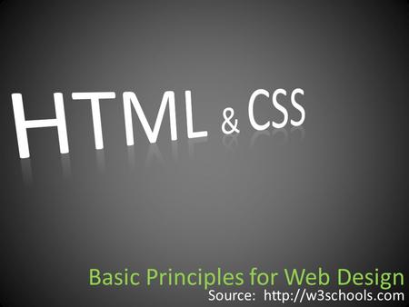 Basic Principles for Web Design Source:
