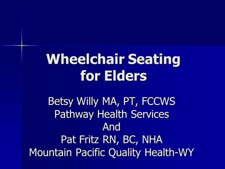 Wheelchair Seating for Elders