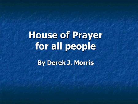 House of Prayer for all people