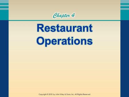 Restaurant Operations
