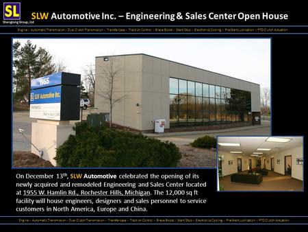 SLW Automotive Inc. – Engineering & Sales Center Open House