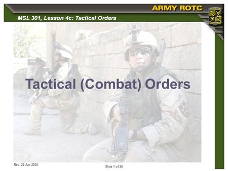 Tactical (Combat) Orders