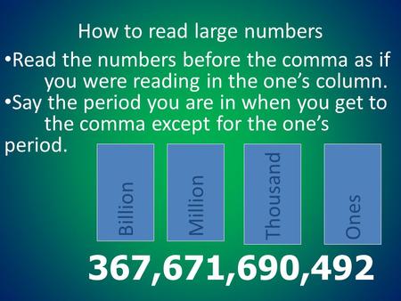 How to read large numbers