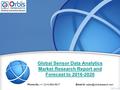 Global Sensor Data Analytics Market Research Report and Forecast to 2016-2020 Phone No.: +1 (214) 884-6817  id: