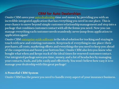 CRM For Auto Dealerships
