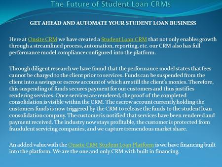 The Future of Student Loan CRMs