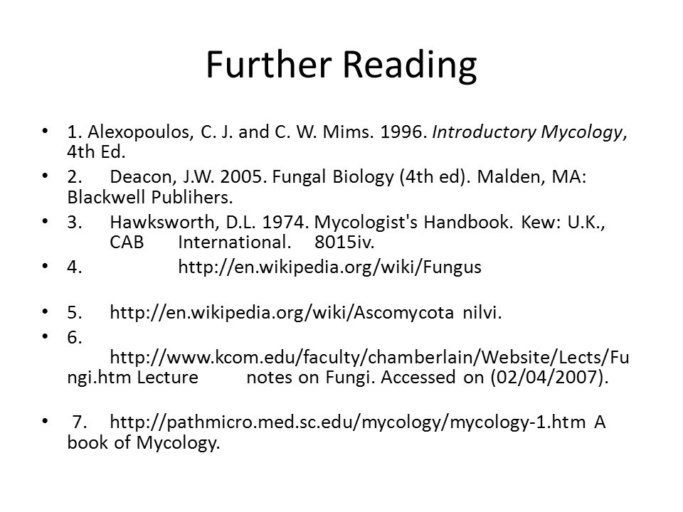 Classification Of Fungi Alexopoulos And Mims 1979 Pdf 27
