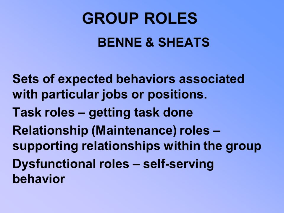 Benne And Sheats Group Roles 50