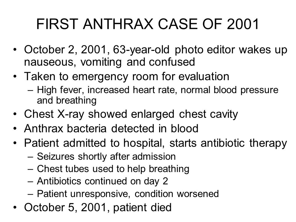 Image result for death from anthrax in october 5, 2001