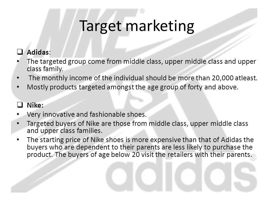 adidas target group