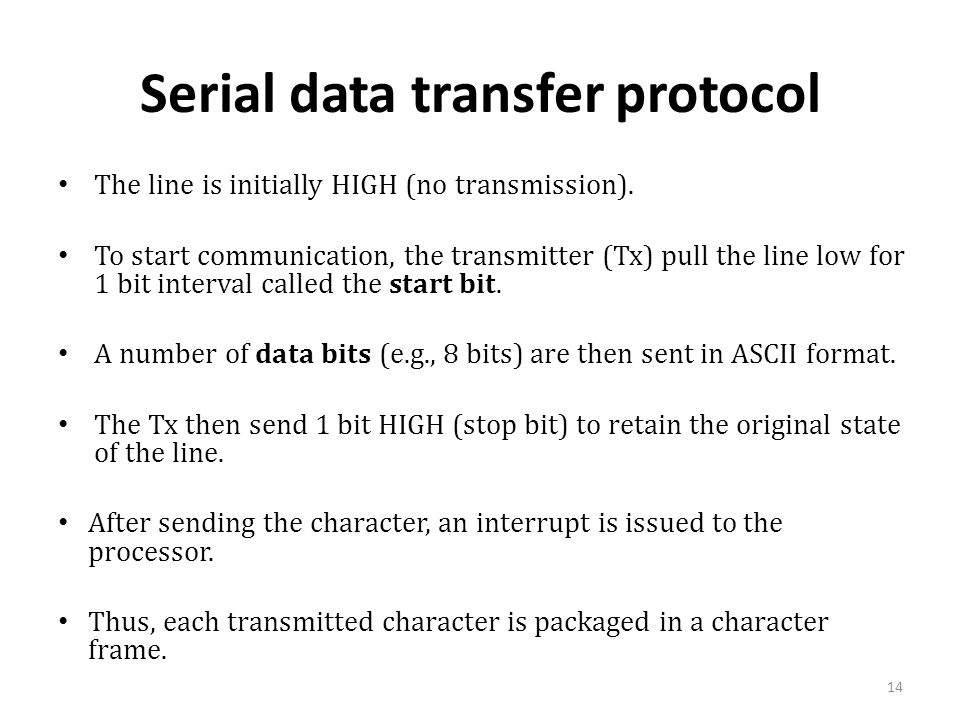 Arduino Serial Data Bits Stop Bits Transfer