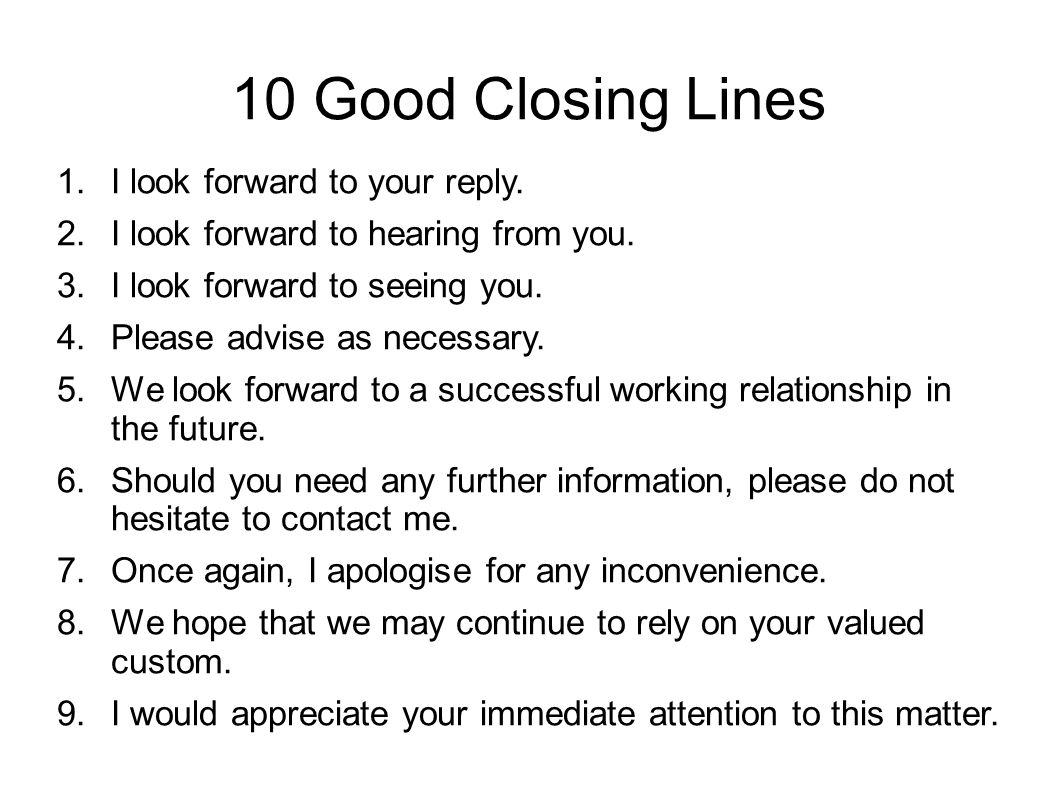 Look Forward To Your Reply