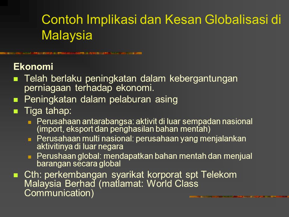 Kesan Globalisasi