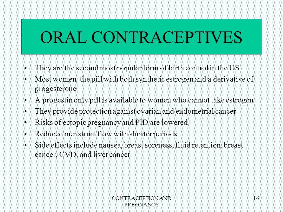 Oral Contraceptives Pregnancy 113