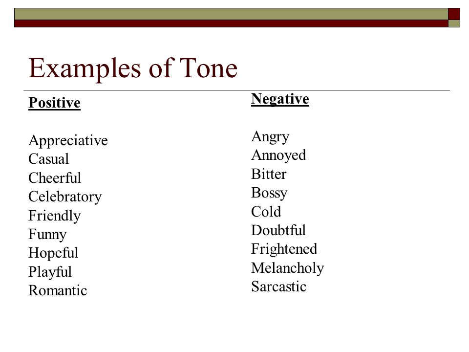 Examples Of Tone In Writing