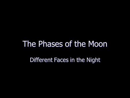 The Phases of the Moon Different Faces in the Night.