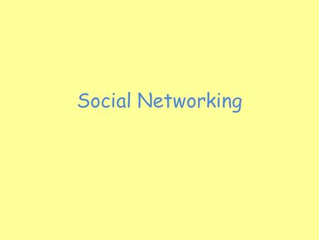 Social Networking. Hands up, who has a social networking site? How many friends do you have? How many have added friends that you don’t know in real life?