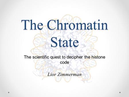 The Chromatin State The scientific quest to decipher the histone code Lior Zimmerman.