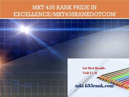 MKT 435 RANK PRIDE IN EXCELLENCE/MKT435RANKDOTCOM.