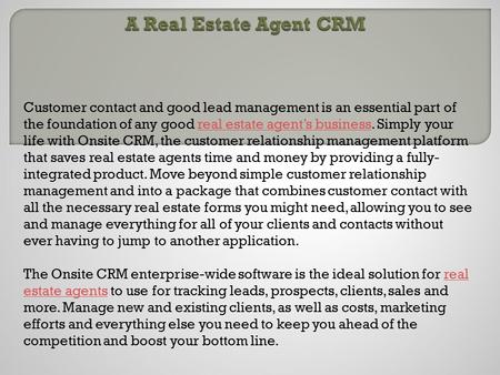 Real Estate Agent CRM
