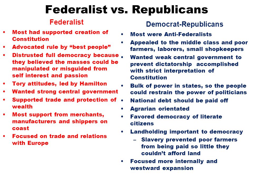 federalists vs jeffersonians